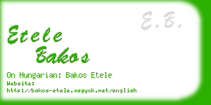 etele bakos business card